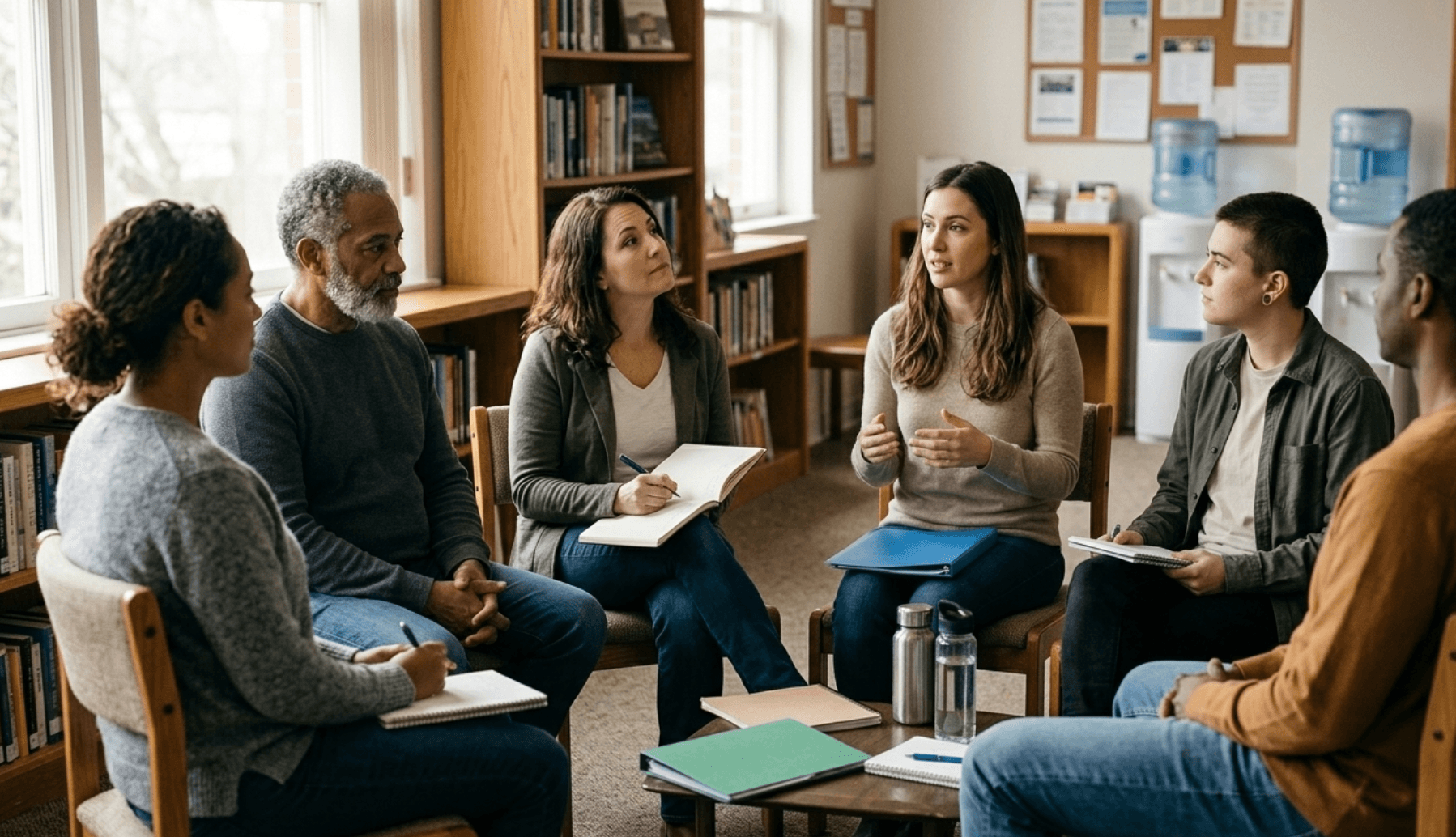 Community members at a listening session